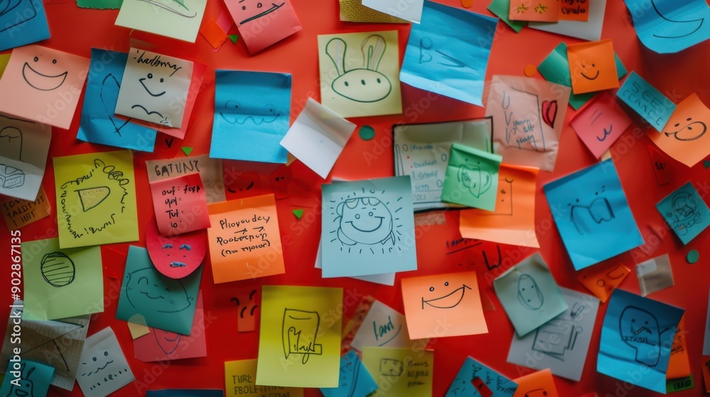 The colorful sticky notes