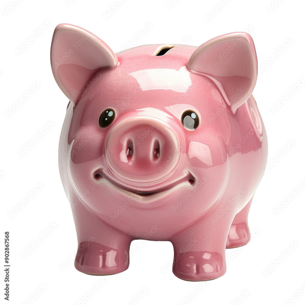Pink piggy bank isolated on transparent background, png Pink piggy bank isolated on transparent background, png