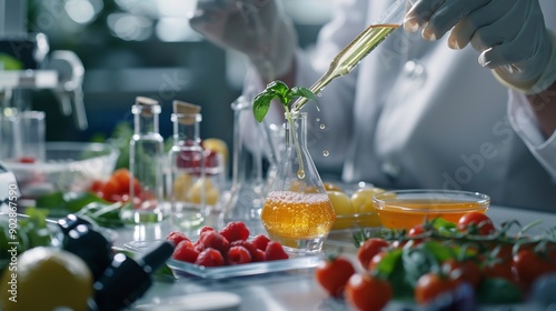 Food Scientist Conducts Experiment with Fresh Produce