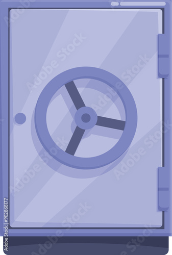 Closed bank vault protecting savings with its combination lock mechanism