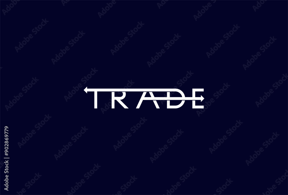 Trade Logo, two arrow with text combination in text Trade typography logo, vector illustration Trade Logo, two arrow with text combination in text Trade typography logo, vector illustration