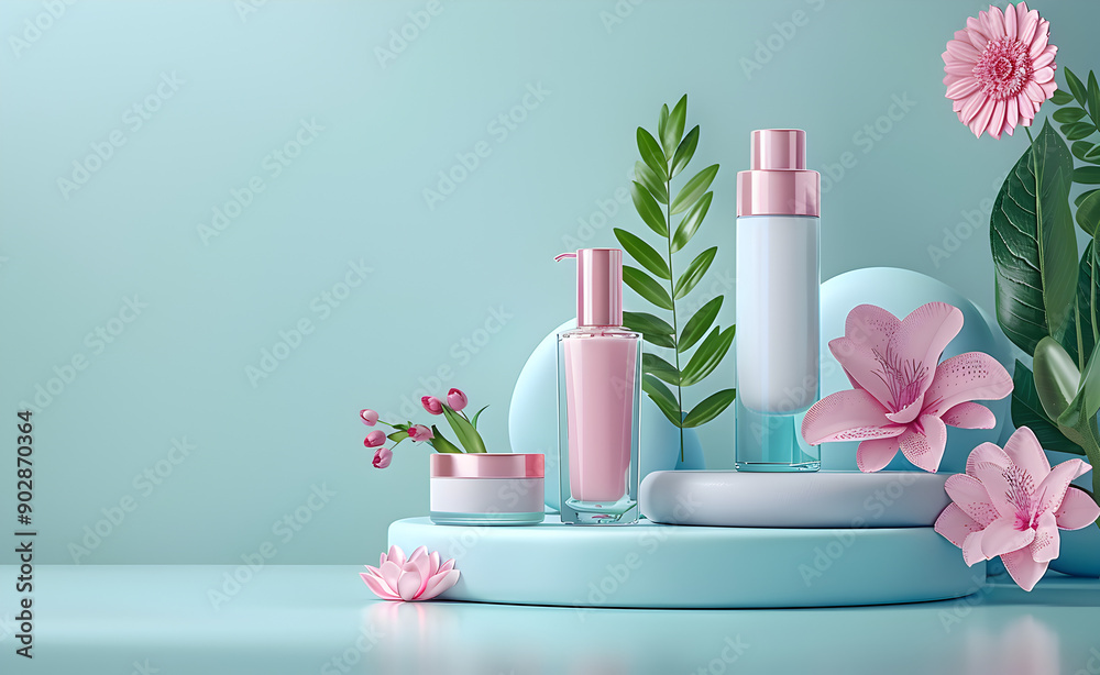Cosmetics abstract background with copy space.