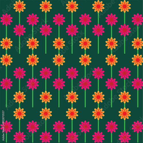 Art & Illustration cute and colorful floral pattern.