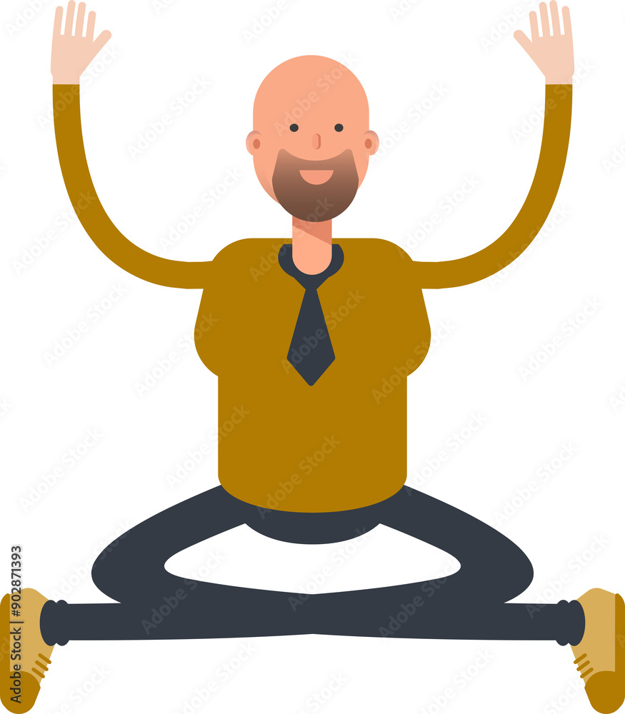 Bald Businessman Character Sitting Illustration
Bald Businessman Character Sitting Illustration
