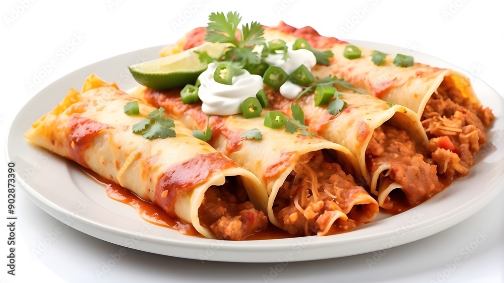wonderful enchilada plate set apart on a white wonderful enchilada plate set apart on a white