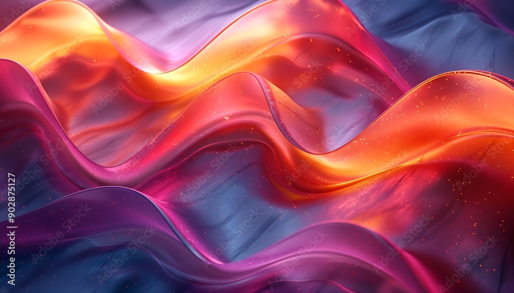 Obraz premium Energetic and vibrant abstract forms with neon colors and glowing effects for a futuristic4