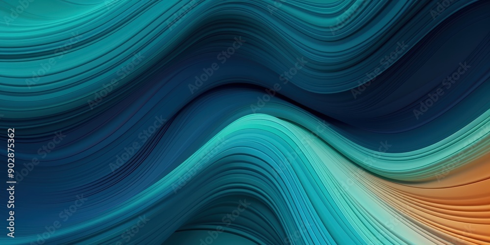 Abstract Blue and Orange Wavy Lines Abstract Blue and Orange Wavy Lines