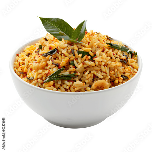Authentic bhuna khichuri rice dish from bangladesh with spices on a transparent background photo