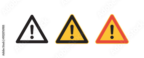 Free Download Caution warning signs and attention symbol exclamation mark danger signs flat vector illustration.	
 - GFXLoad