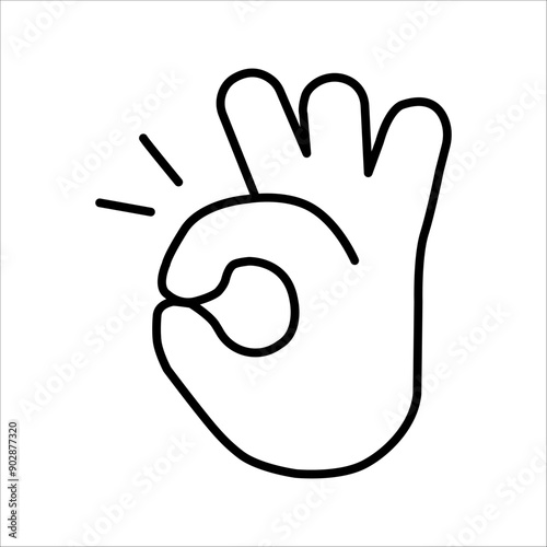 OK hand vector flat icon. Isolated OK hand emoji illustration