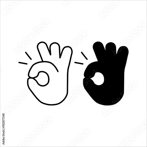 OK hand vector flat icon. Isolated OK hand emoji illustration