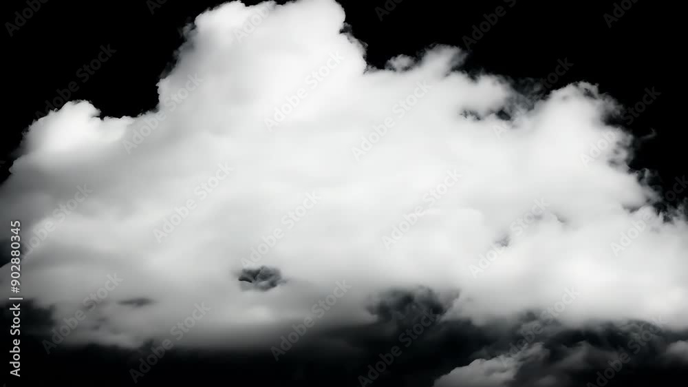 Fluffy white cloud on black background Fluffy white cloud on black background