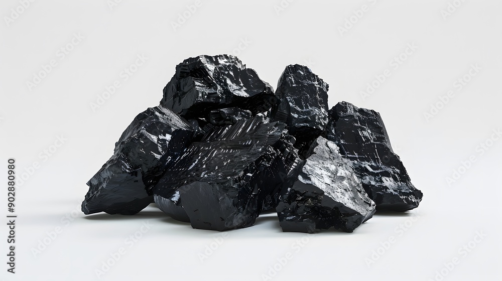 Black coal element on white background Black coal element on white background