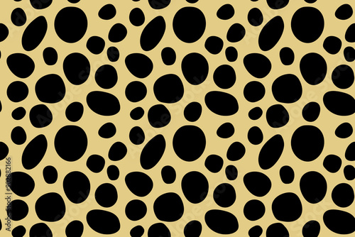 Small dash pattern. Seamless minimal dash pattern, small elements on yellow background.