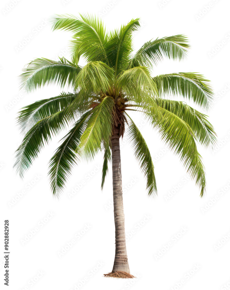 Fototapeta premium PNG Tropical palm tree on white