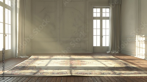 Wallpaper Mural Interior empty room with rug Torontodigital.ca