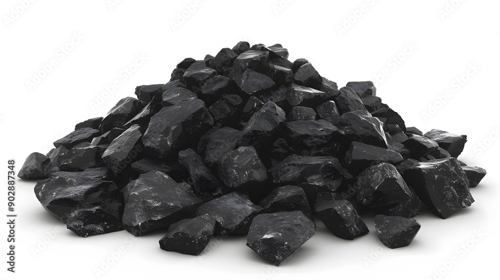 Black coal element on white background Black coal element on white background