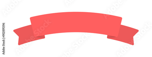 シンプルな無地の赤いリボン - かわいいフレーム･バナー･装飾のデザイン素材