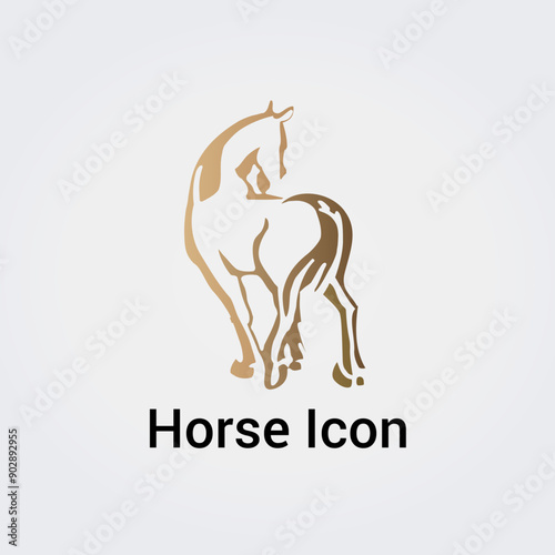 Logo Cheval Silhouette - Image de Marque pour Société Beige Brun