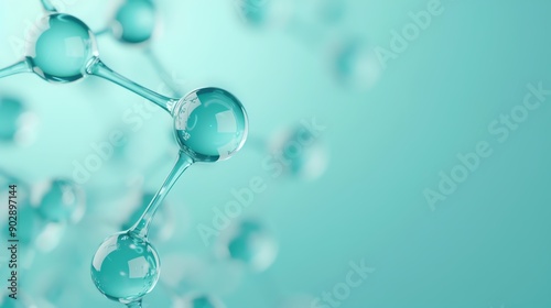 Visualization of hydrogen bonding in water molecules photo