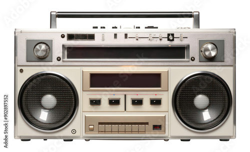 PNG Retro boombox cassette player electronics stereo radio.