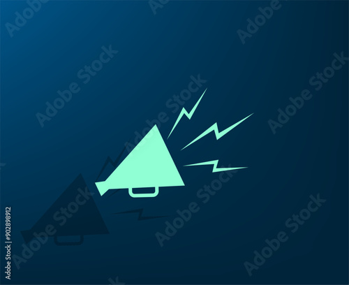Vector illustration with shadow on blue background with gradient