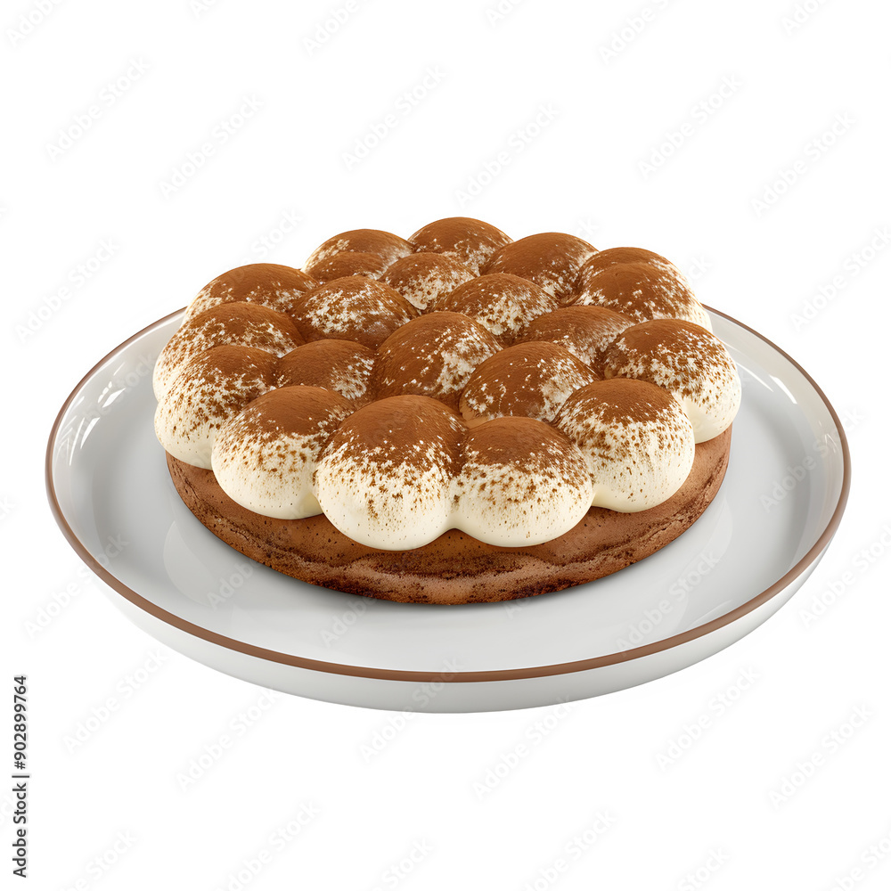 Traditional italian tiramisu on transparent background Traditional italian tiramisu on transparent background