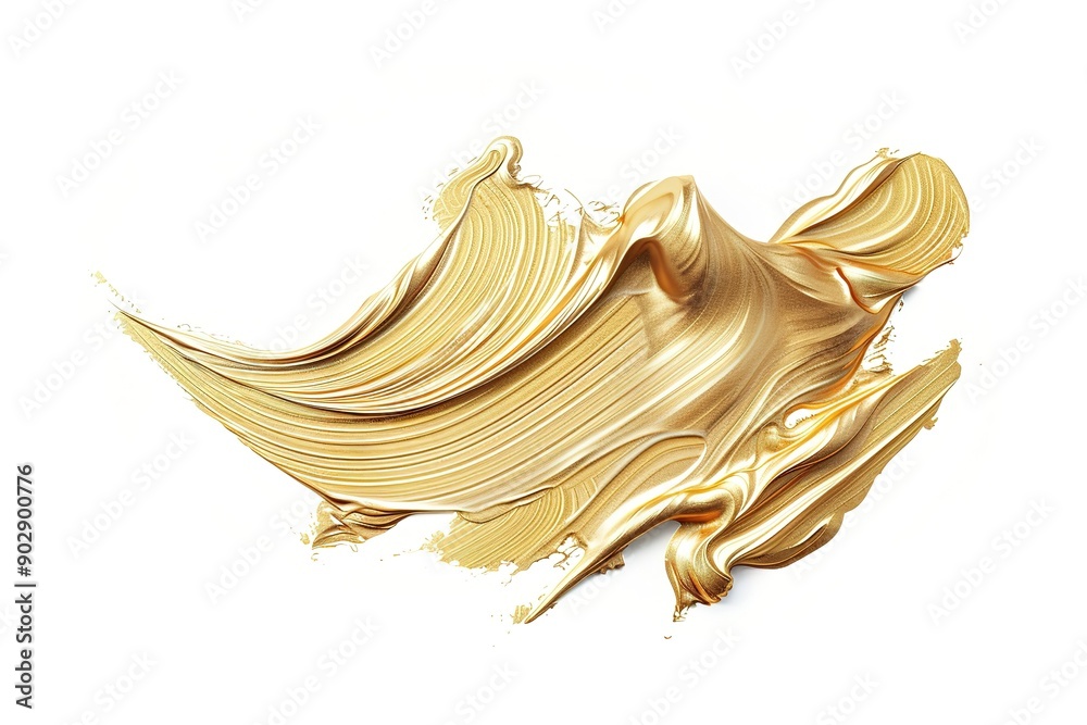 Gold paint stroke isolated on white background, 3d rendering illustration, high resolution photography white background Gold paint stroke isolated on white background, 3d rendering illustration, high resolution photography white background
