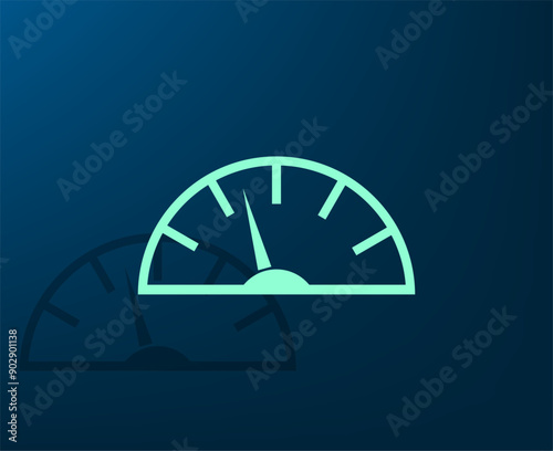 Vector illustration with shadow on blue background with gradient