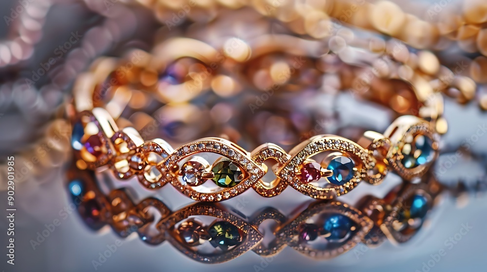 Jewelry bracelet close view isolated on background Jewelry bracelet close view isolated on background