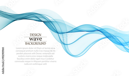Blue smoothly curved wave on a white background