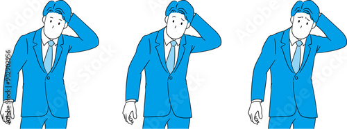 Businessperson scratching their head (male) illustration