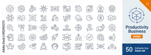 Productivity icons Pixel perfect. Setup, industry, product, ...	
