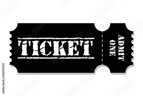 Black and white admit one ticket