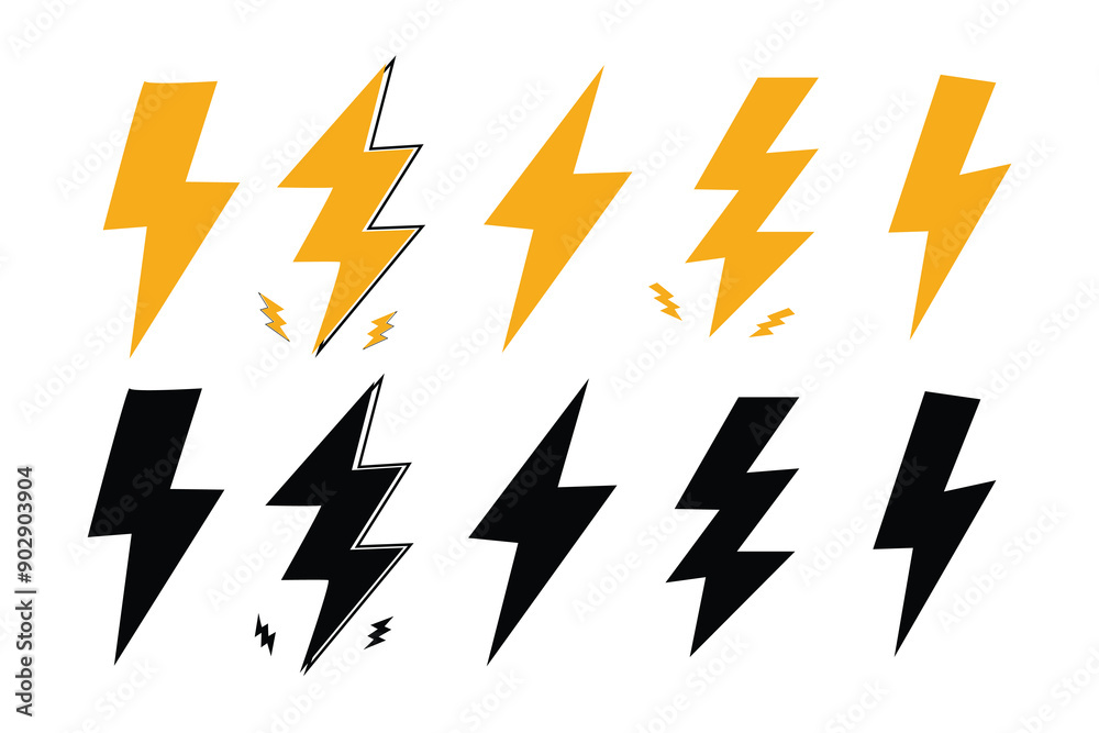 Lightning icon set. thunderbolt icon symbol collections. electric icon. power and energy sign, icon vector.
Lightning icon set. thunderbolt icon symbol collections. electric icon. power and energy sign, icon vector.