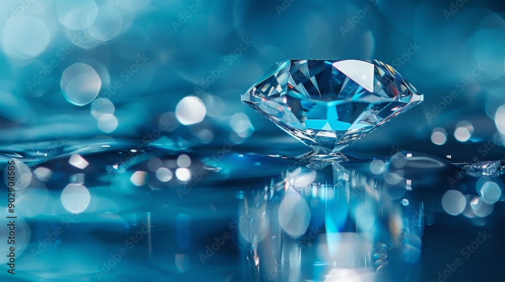 Diamond on a Blue Background. Diamond on a Blue Background.