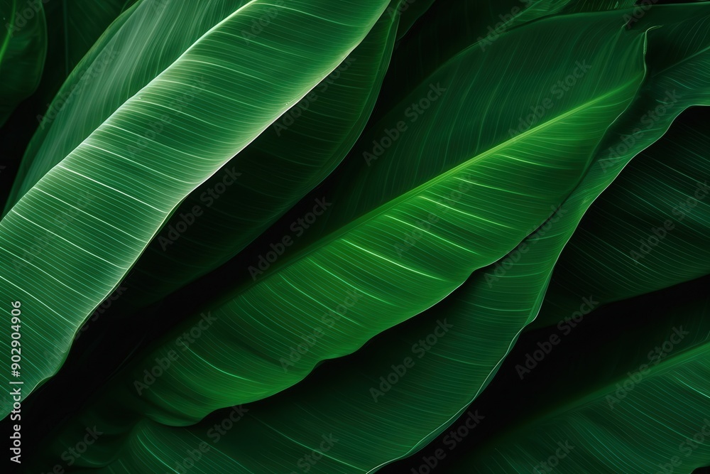Obraz premium Close Up of Lush Green Leaves