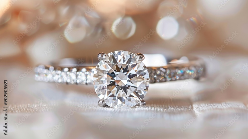 Diamond Engagement Ring Macro Shot. Diamond Engagement Ring Macro Shot.