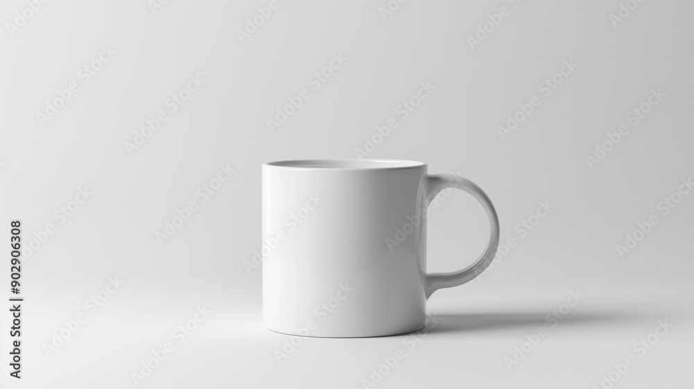 A plain white coffee mug in bright natural light. A plain white coffee mug in bright natural light.