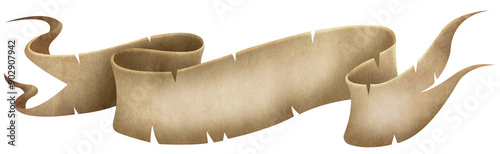 Ribbon and flags in a vintage retro style. blank sign illustration.