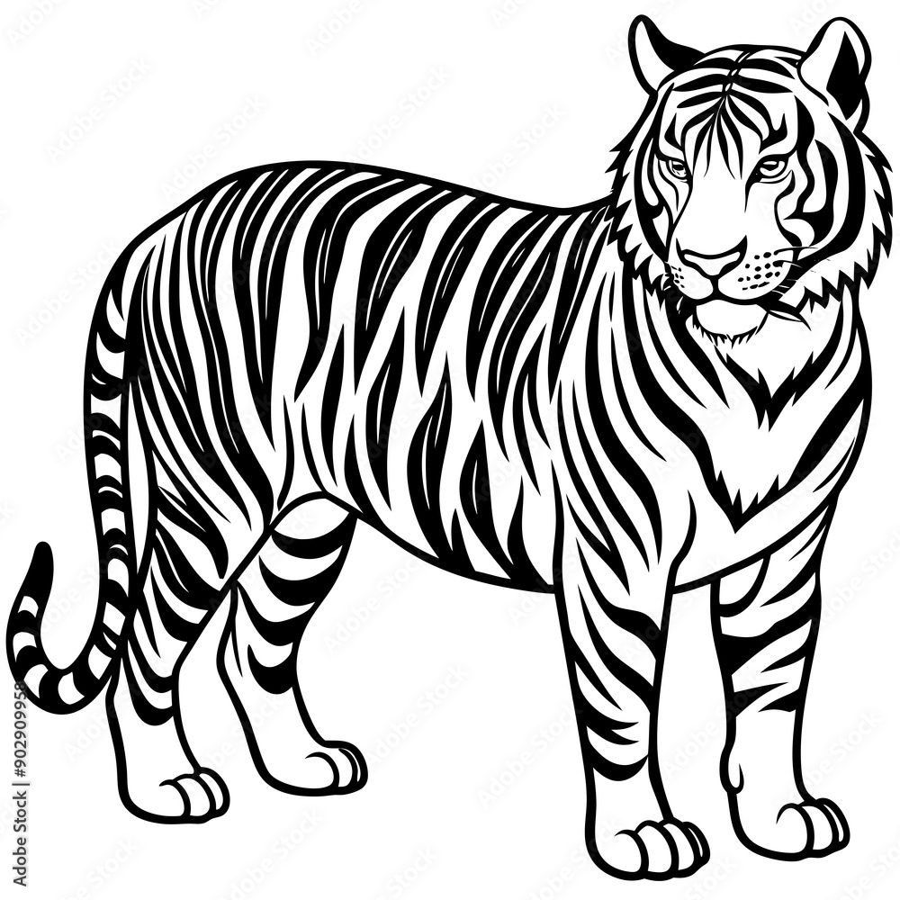 Tiger sideways vector 