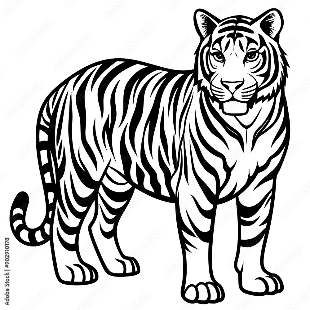Tiger sideways vector Tiger sideways vector