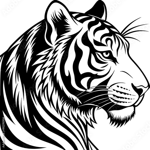 Tiger sideways vector 