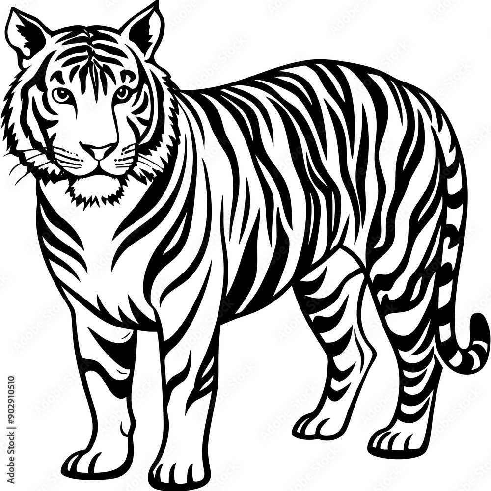 Tiger sideways vector Tiger sideways vector