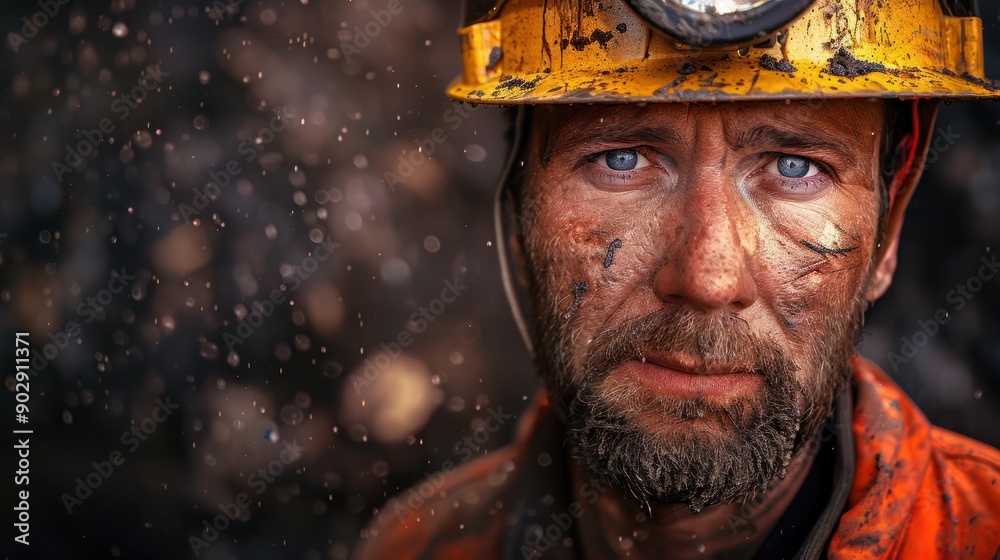 Male Mine worker at work portrait Male Mine worker at work portrait