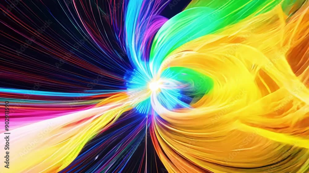 Vibrant pops of color streak across the screen mimicking the speed and intensity of a rapid journey. Vibrant pops of color streak across the screen mimicking the speed and intensity of a rapid journey.