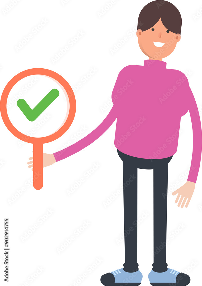 Boy Character Showing Check Mark
Boy Character Showing Check Mark