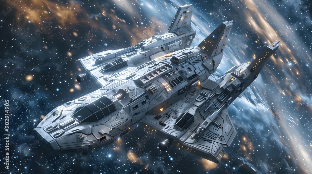 Obraz premium spaceship traveling through space