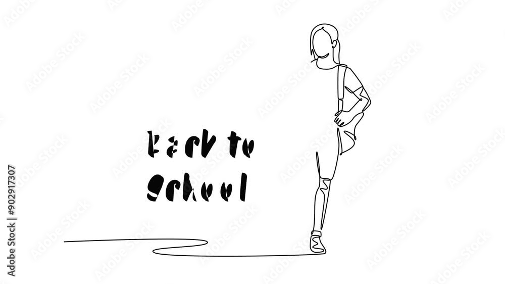 Back to school concept. Single line draw design. Full length animation illustration. High quality 4k footage. Back to school concept. Single line draw design. Full length animation illustration. High quality 4k footage.