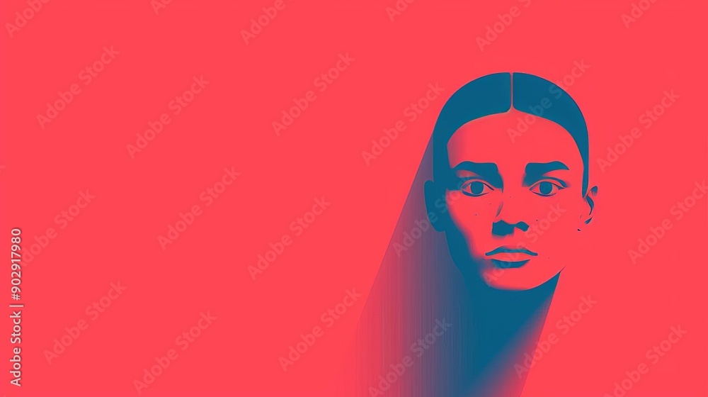 Brave face, hidden pain and sorrow, flat design illustration Brave face, hidden pain and sorrow, flat design illustration